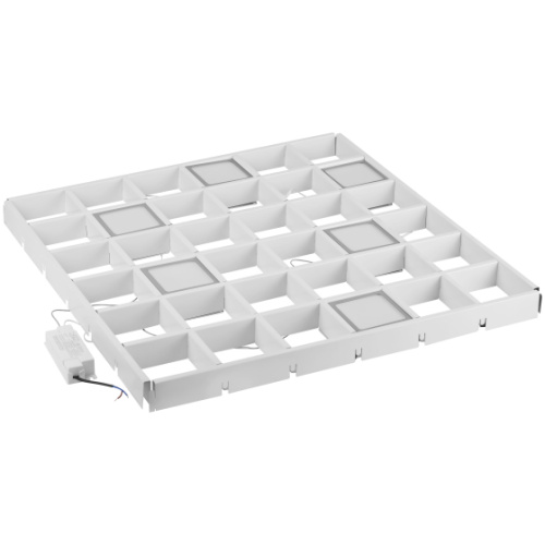 Светильник светодиодный SPO-646-3-5K-B6 36Вт 5000К 3420Лм 89х89мм грильято 100х100 домино черный 6 кубиков драйвер